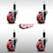 Service Caster 3.5'' SS Red Poly Wheel Swivel 1-1/8'' Expanding Stem Caster Set, 4PK SCC-SSEX20S3514-PPUB-RED-118-4 - alternate 3